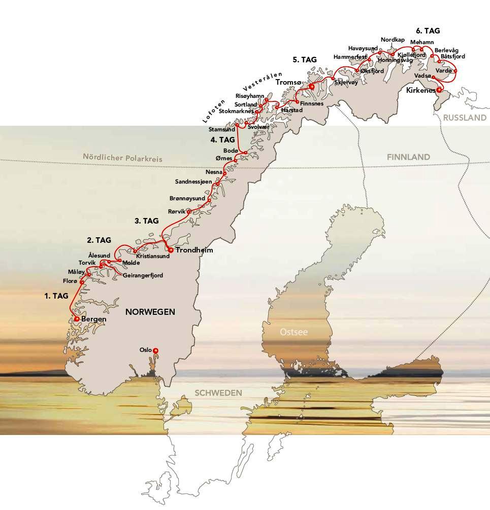 Nordgehende Route